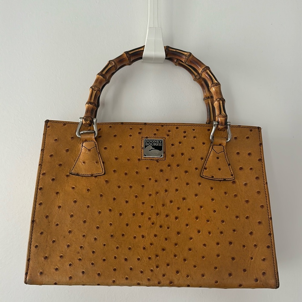 Dooney & Bourke vintage ostrich satchel with bamboo handles